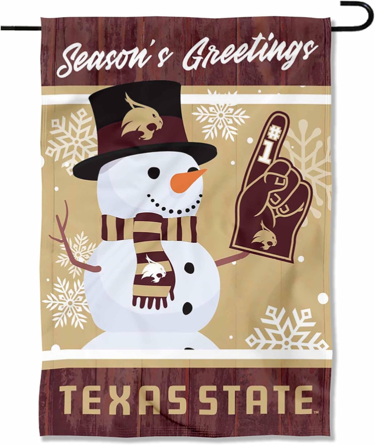 Texas State Bobcats Holiday Winter Snow Garden Banner Flag