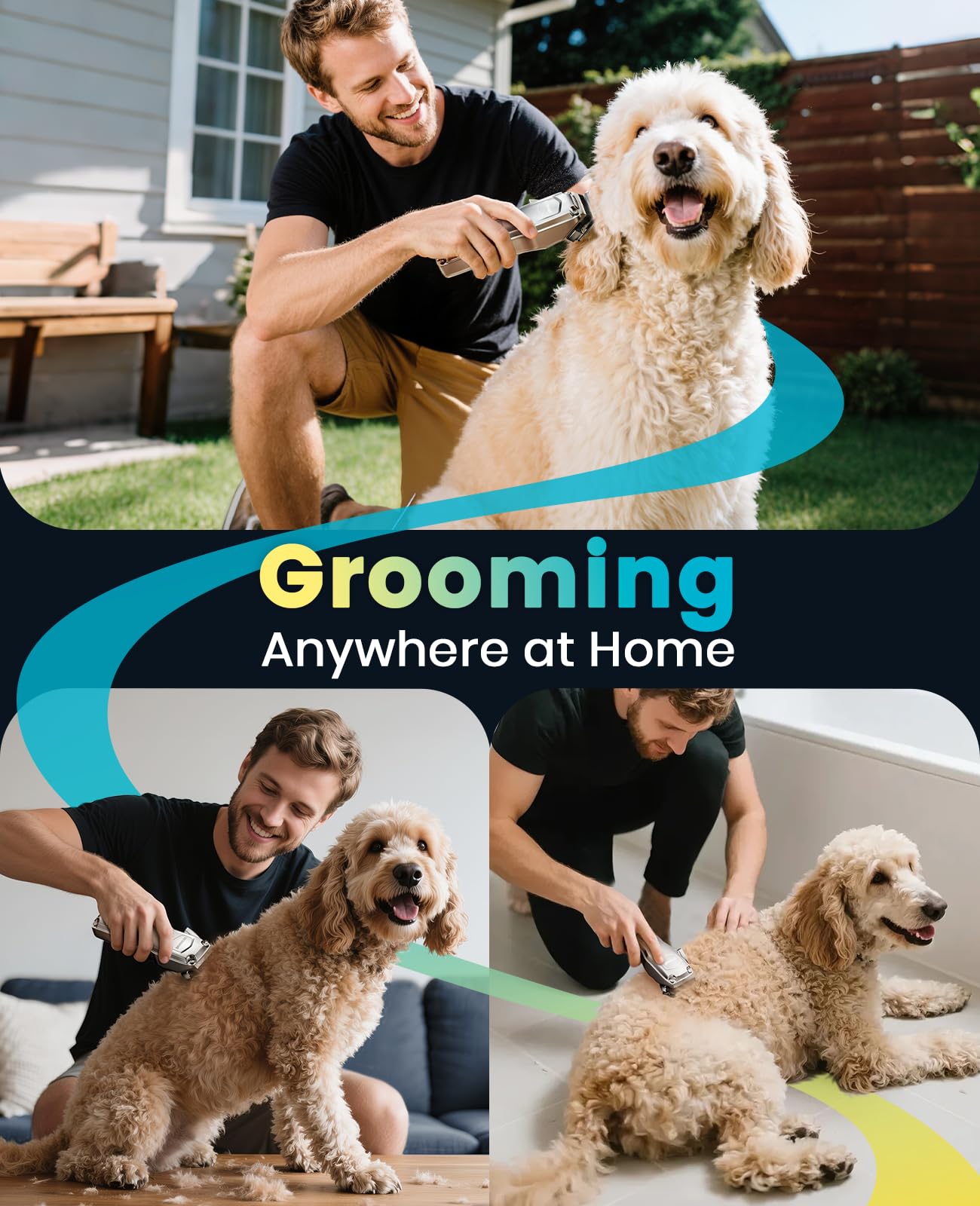 oneisall Dog Clippers for Grooming Thick Hair,Low Noise Dogs Grooming Kit with Detachable Stainless Steel Blade,Dog Shaver for Thick/Matted/Knotted/Fine/Wave/Curly Hair,PC18 - image 8
