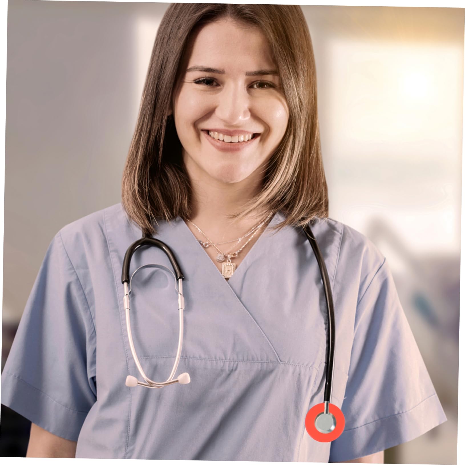 MUSISALY 48 Pcs Case End Silicona Medical Parts Plugs Classic Head Protector De Ear Tips Replacement Top Stethscope Cap Clear Fir