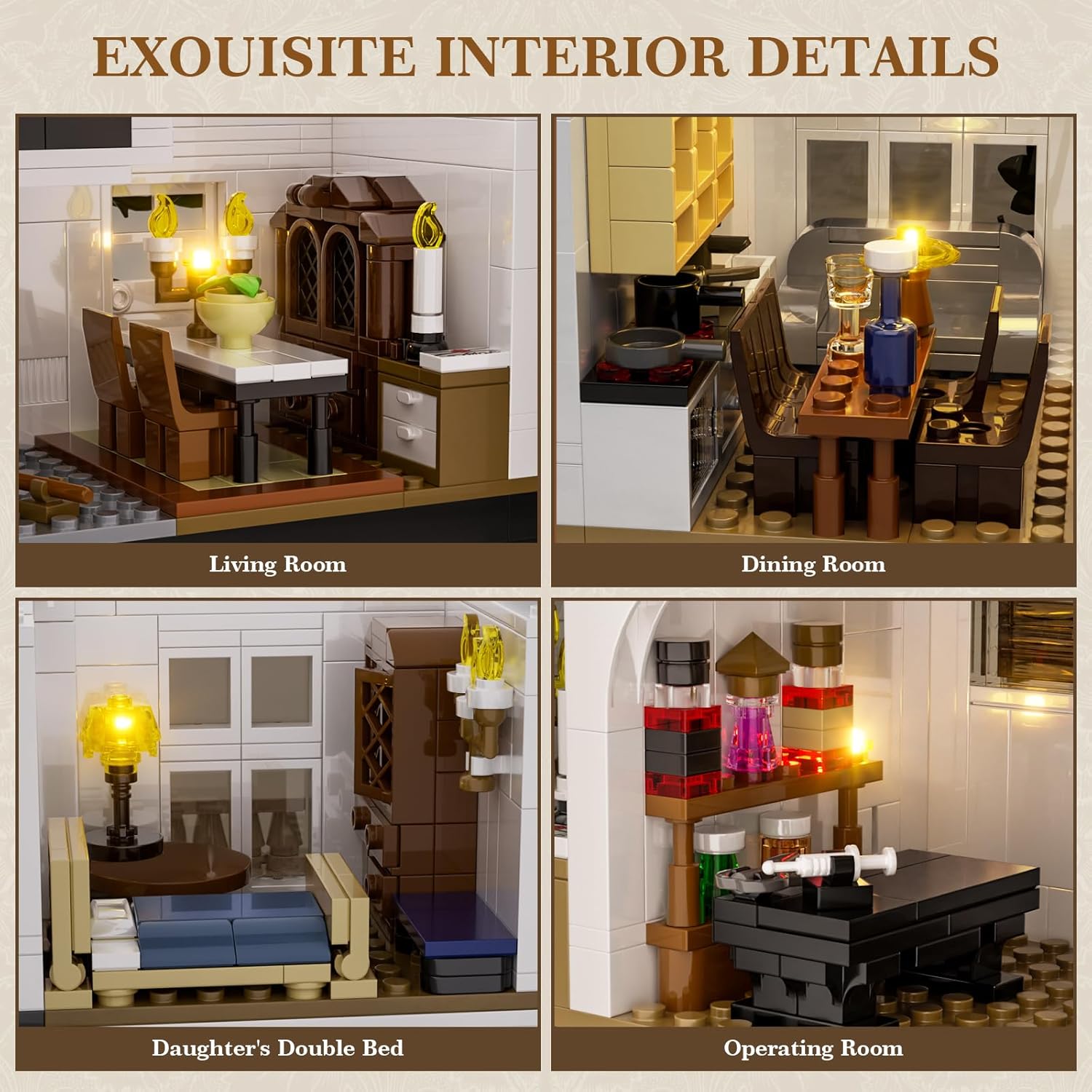 Arma tu Casa Victoriana con Luz LED - 1877 Piezas - Decoracion Chula 5