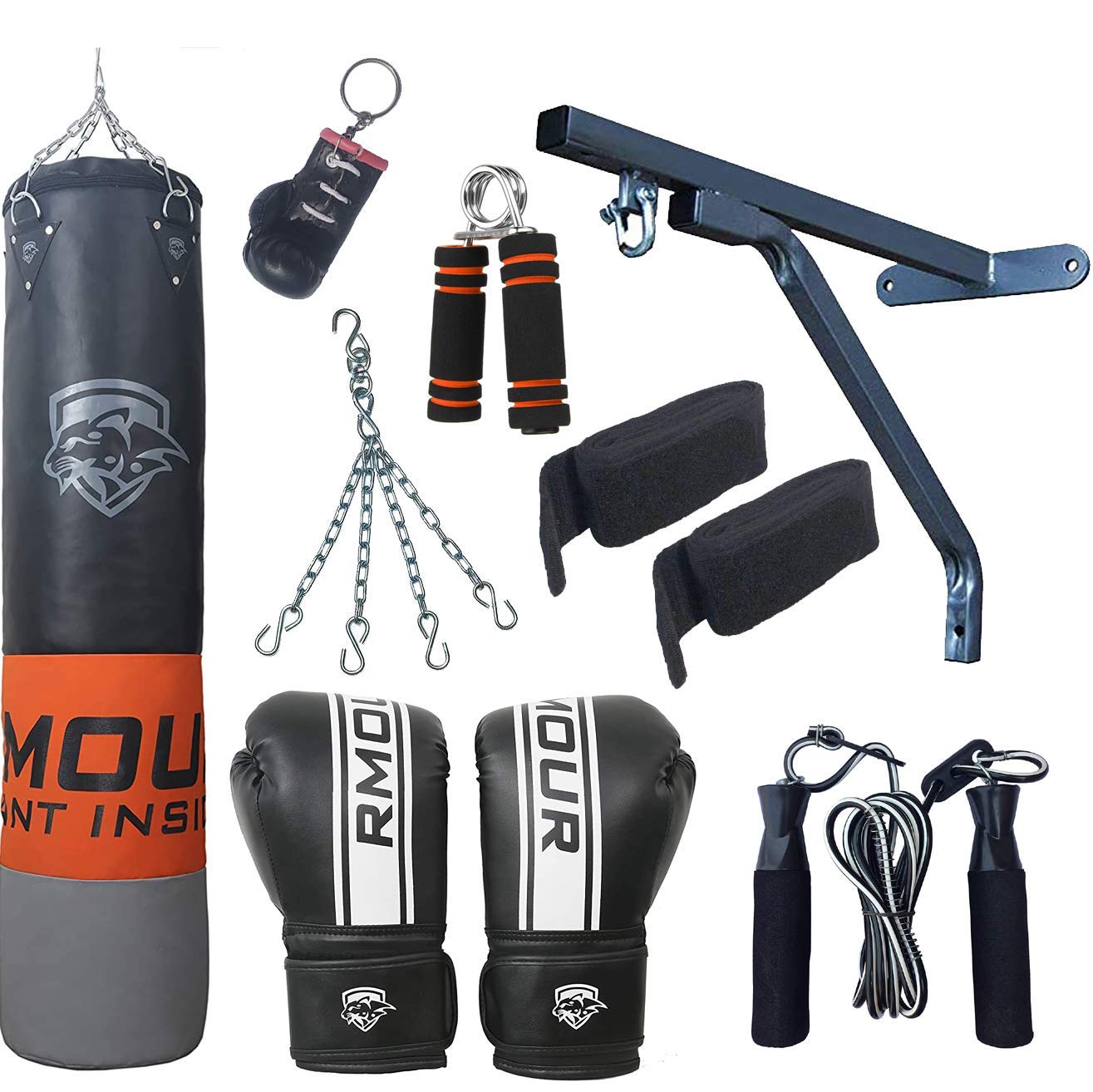 IWIN Our PU Punch Bag for Boxing Training, UnFilled Heavy Bag Set with Punching Gloves, Chain, Wall Bracket, Great for Grappling, MMA, ickboxing, MuDay Thai, arate, BJJ & Taekwondo (4 Feet), Orange (B08KJNDJCW) Amazon Price History, Amazon Price Tracker