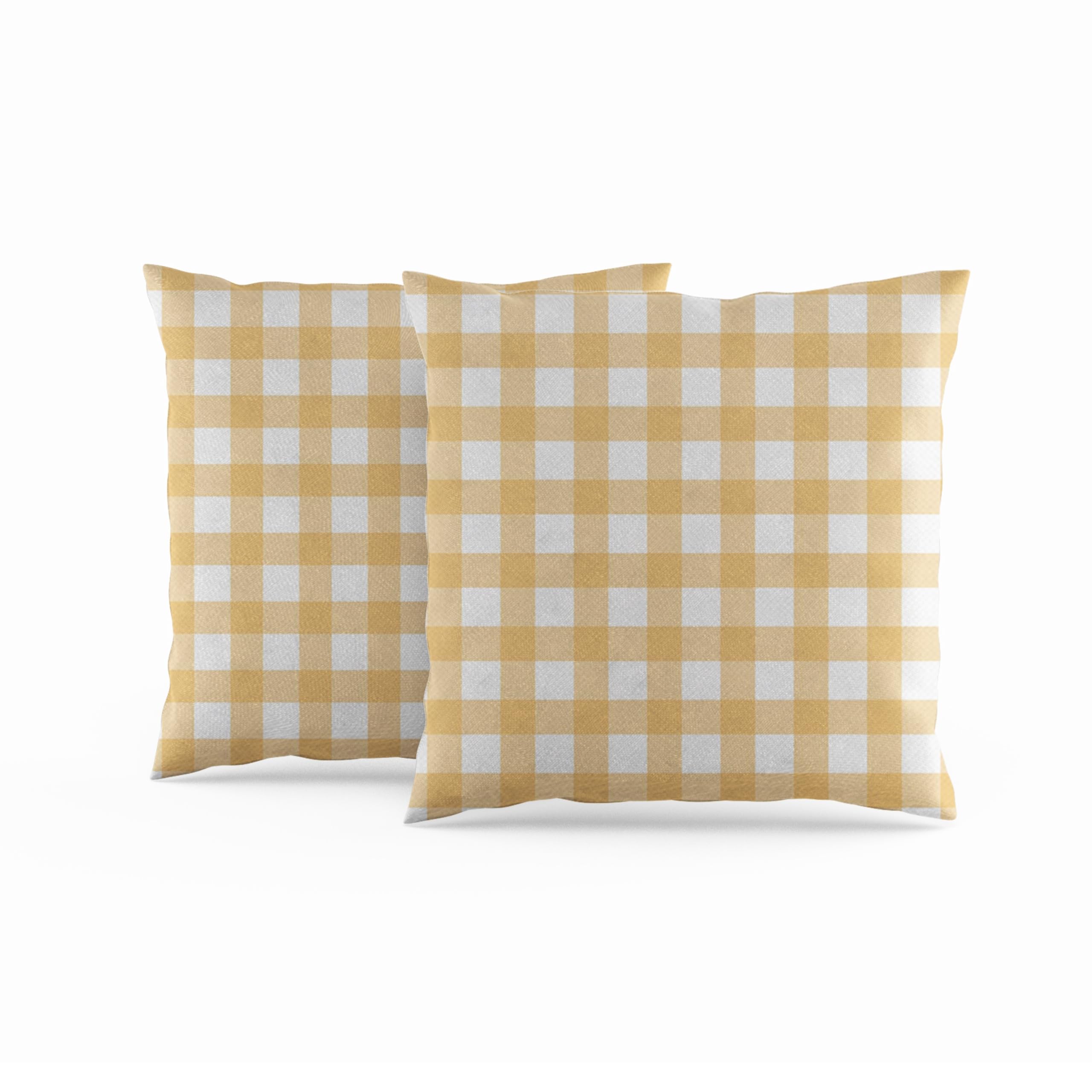 ggaimwf Gingham Pillow Cases 2 Pack 50x50cm Orange Checked Pastel Farmhouse Cushions Covers Square Throw Pillow Covers for Girls Sofa Couch Living Room Bedroom Home Decor Scatter Cushion Case