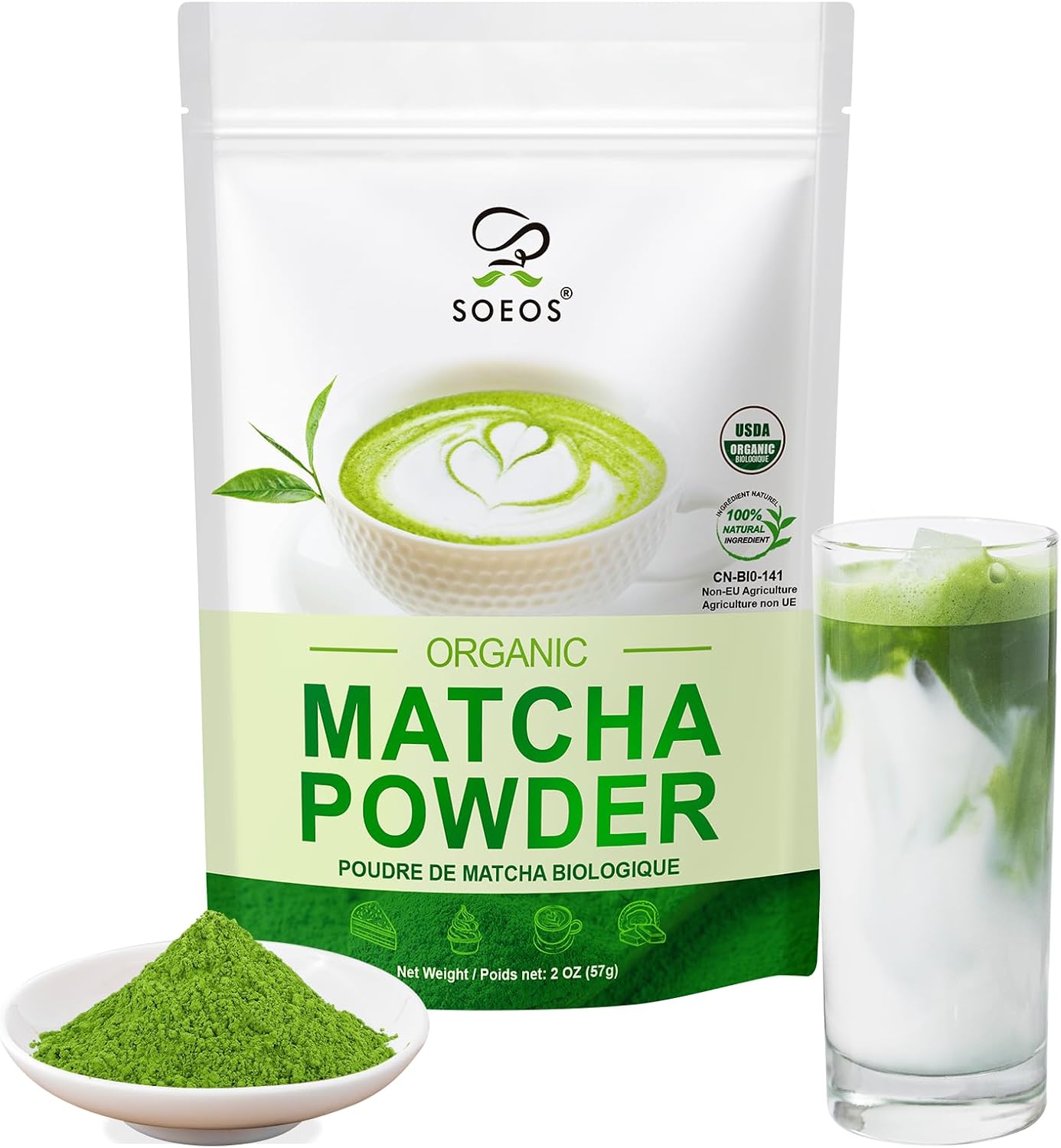 Organic Matcha Powder, Matcha Green Tea Powder, (), Total,