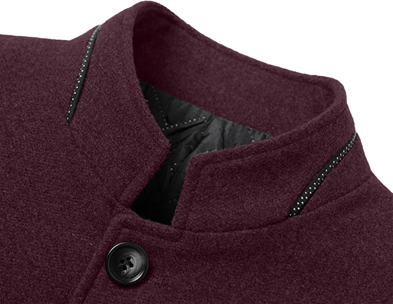 Cambkatl Men's Stand Collar Single Breasted Blazers Slim Fit Woolen Suit Jackets Casual Sports Coat with Pockets