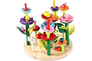 Wildflower Toys Wooden Flower STEM Building Toys for Girls and Boys