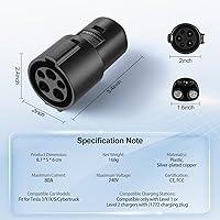 Vista 3 de JUSTTOP Adaptador de carga J1772 compatible con Tesla Model 3, Y, X, S y Cybertruck, 80A/240V, fácil de configurar