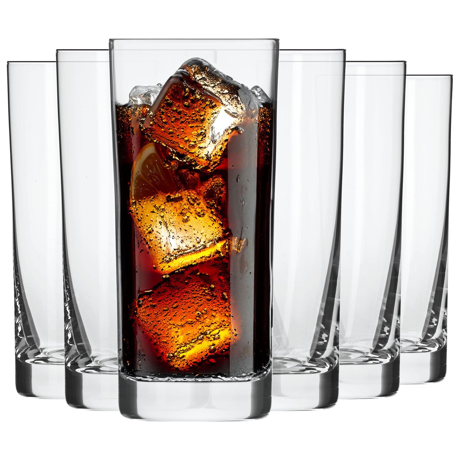Krosno Infinity Verres 600 ml, Lot de 6 – Cristal sans plomb, Grands verres modernes pour eau jus cocktails, design géométrique, compatibles lave-vaisselle, fabrication européenne