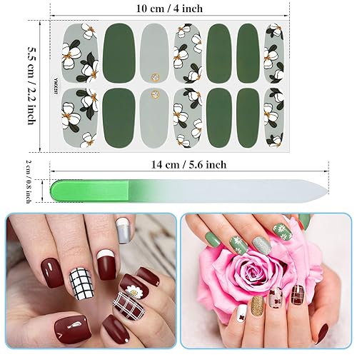 Miniatura 2 de Maitys 224 piezas de 16 hojas de envolturas completas de uñas, calcomanías de esmalte de uñas, calcomanías autoadhesivas con kit de manicura para