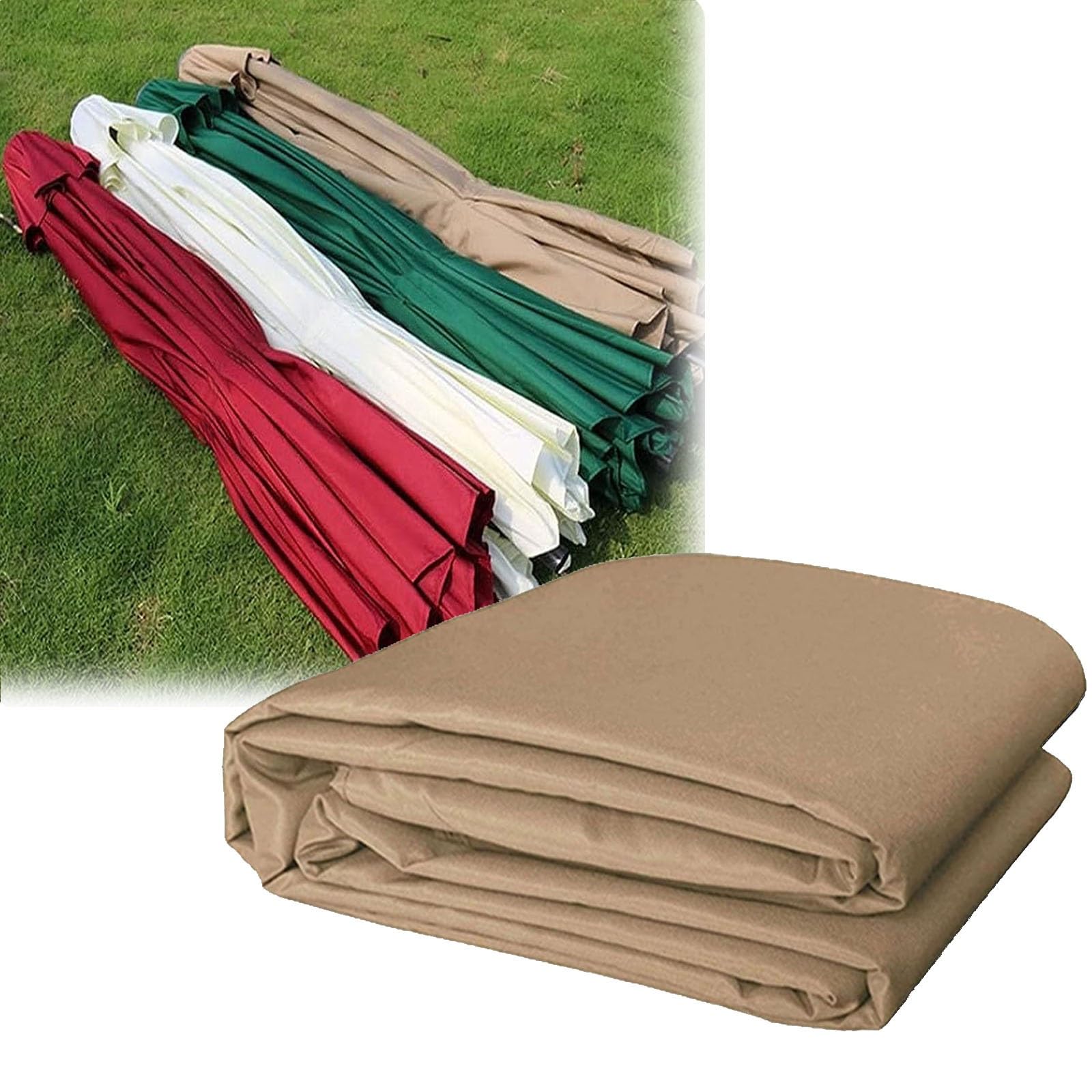 Toldo De Recambio Para Sombrilla 6 Varillas 8 Varillas 2.7 Metros 3 Metros Tela De Reemplazo De Paraguas Impermeable Anti-Ultravioleta Cubierta De Repuesto Para Paraguas De Mercado(Color:Caqui,Tamaño: