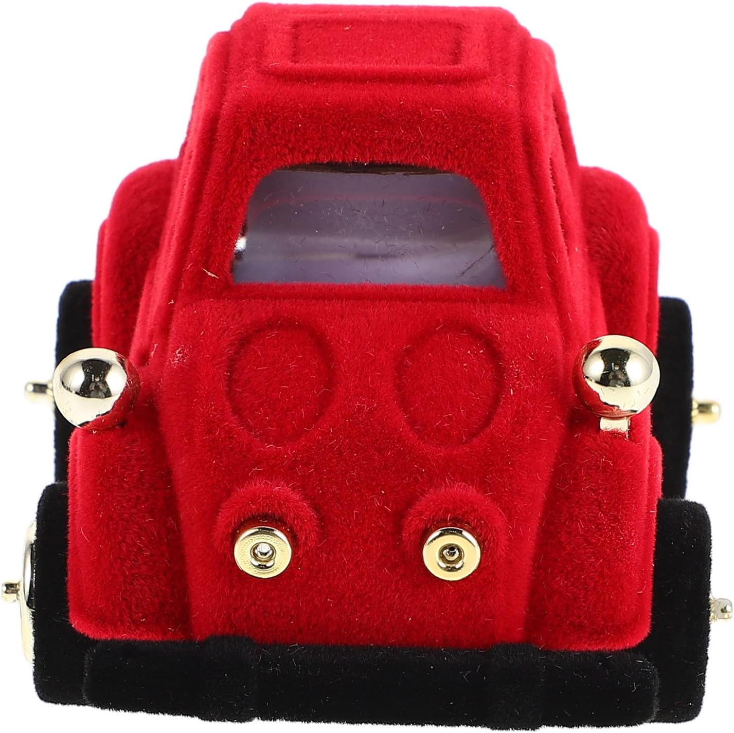 Valentine's Day Jewelry Box Cute Vintage Car-shaped Plush Ring and Earring Holder Easy to Carry Keepsake for Engagement and Birthday Gifts