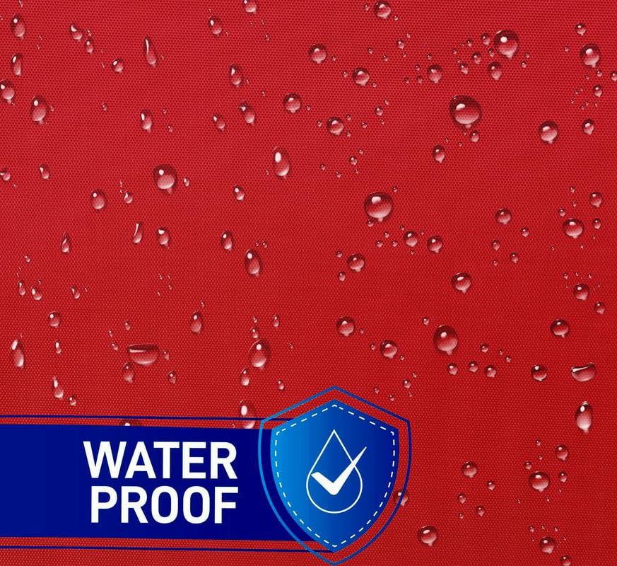 Image of Polyester with PVC Fabric Outdoor Waterproof Curtain with Top Eyelet Protect from AC, Sun, Dust & Rain Used for Balcony, Door & Window (Red Color 4.5 X 11 Feet, Pack of 2 Piece)
