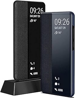 جراب موبايل قابل للطي مضاد للخدش لموبايل هونر 50 لايت (أسود)، مواد مختلطة