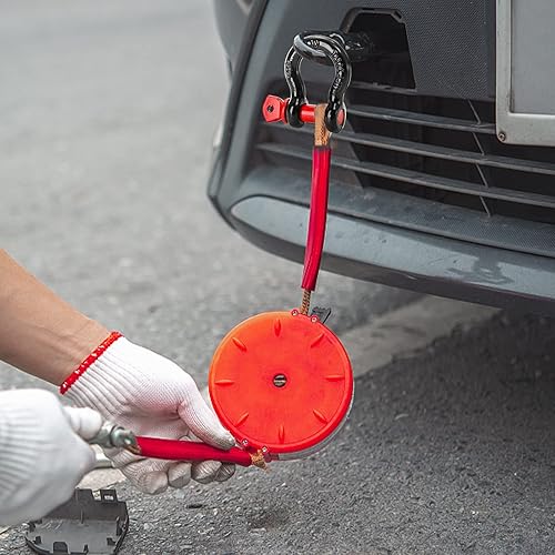 Miniatura 6 de Bekith Paquete de 4 grilletes de anillo en D de 58 pulgadas, 3.25 toneladas (7165 libras) de capacidad con grilletes de 34 pulgadas para correa de