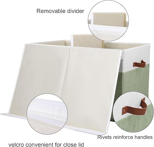 Vista 24 de Caja grande de juguetes con tapa, caja de almacenamiento de juguetes resistente, cesta organizadora con divisores para niños pequeños, niños, niñas