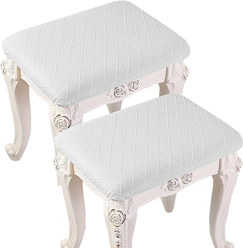 HFCNMY Fundas de taburete rectangulares, paquete de 2 fundas elásticas rectangulares para taburetes de bar, fundas de taburete de tocador de