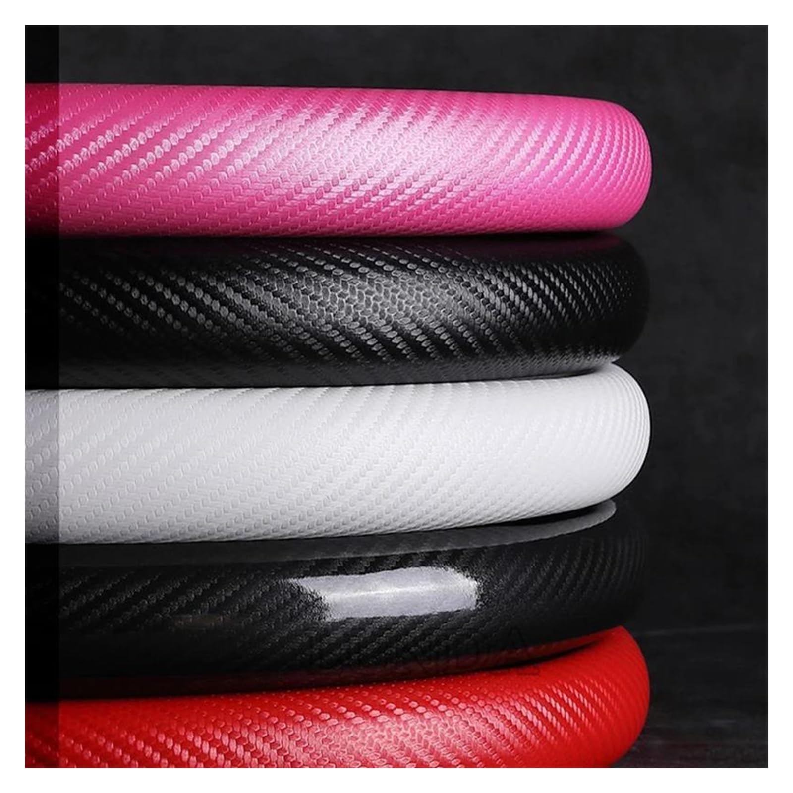 Volantes Cubierta Volante Fibra Carbono, para Hombres/Mujeres, Antideslizante, Agarre cómodo, Duradero, Universal Funda Volante(Blanco)