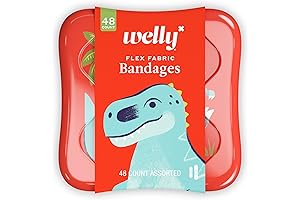 Colorful and Fun First Aid Tin | Dinosaur Patterns - 48 Count