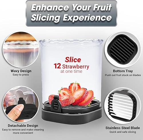 Miniatura 2 de Cortador y picador de frutas - Cortador de tazas para fresa, uva, plátano, champiñones, utensilios de cocina para frutas y verduras, herramienta