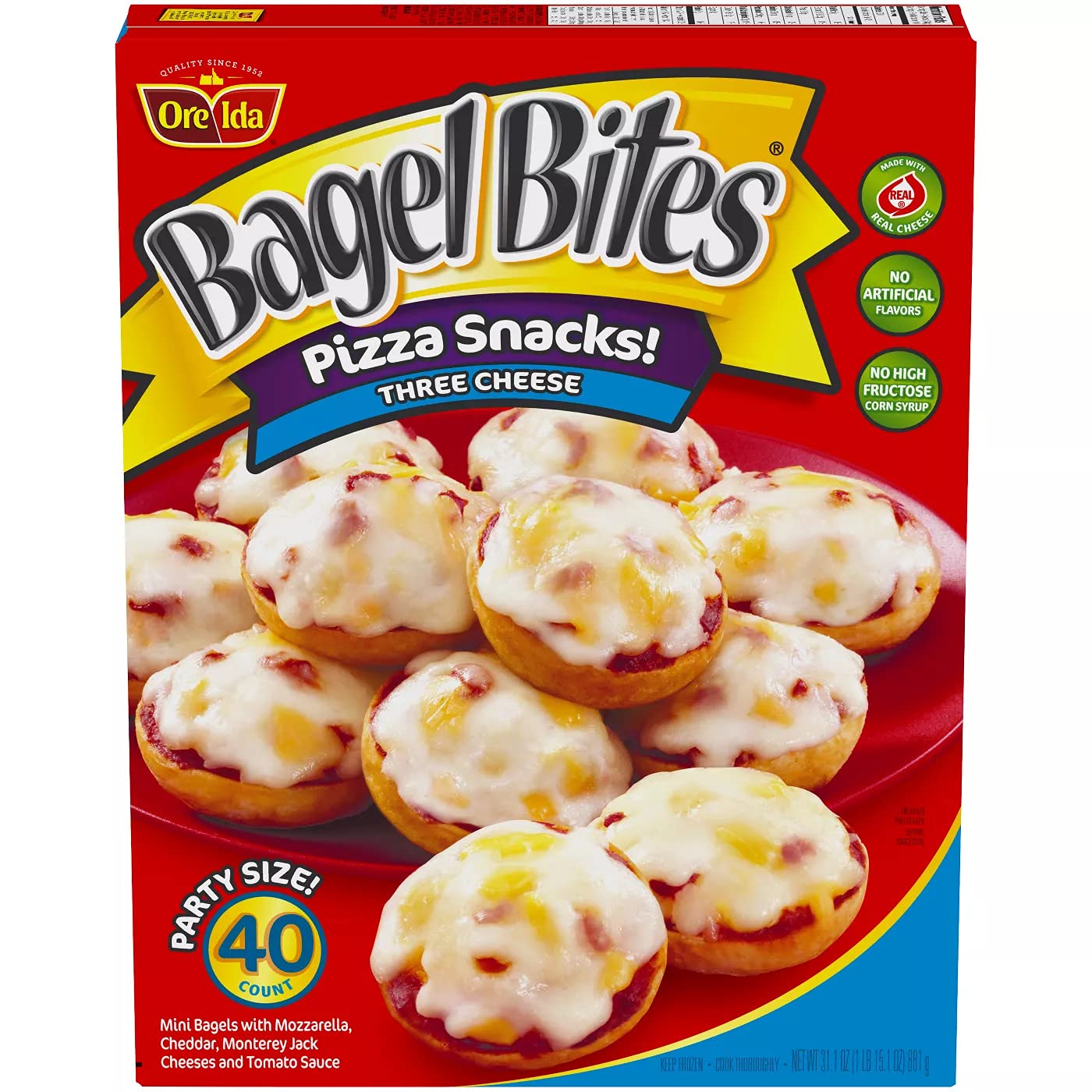 Bagel Bites, Pizza Snack Variety Pack 2 OreIda Bagel Bites Cheese and Pepperoni Frozen Pizza