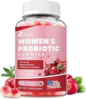 Vaginal Probiotics for Women Gummies, 200 Billion CFU Prebiotics and Probiotics Gummies for PH Balance & Urinary Health, with Kombucha, Akkermansia for Digestive Health, Cranberry Flavor, 60 Count