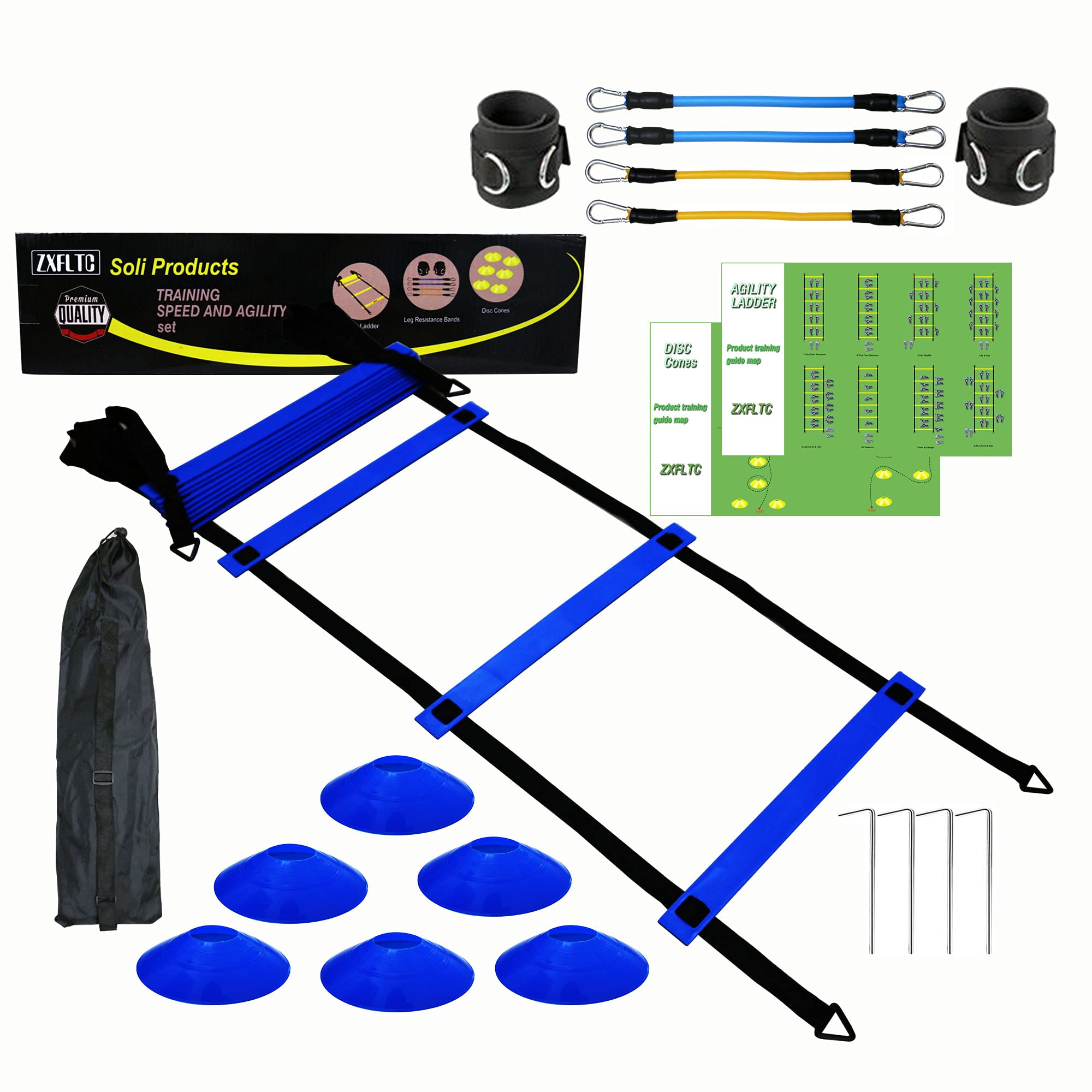 Buy ZXFLTC Speed and Agility Exercise Ladder KitLeg Resistance Bands