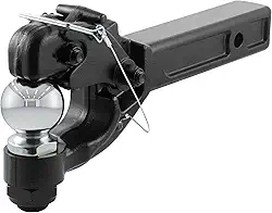 CURT Engate 48006 Pintle com bola de reboque de 6,3 cm, serve para receptores de 5 cm, 7,3 kg, 38,5 cm de comprimento