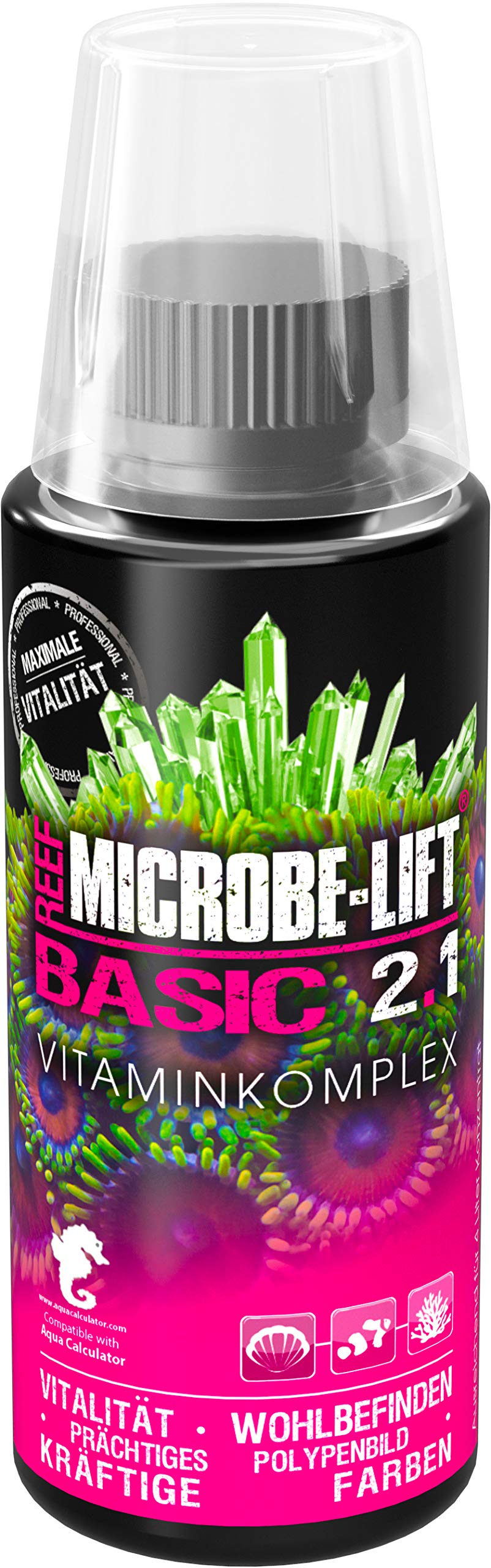 MICROBE-LIFT Basic 2.1-120 ml - Complementa el Sistema Basic con vitaminas Esenciales, Aumenta la vitalidad y el Colorido de los corales.