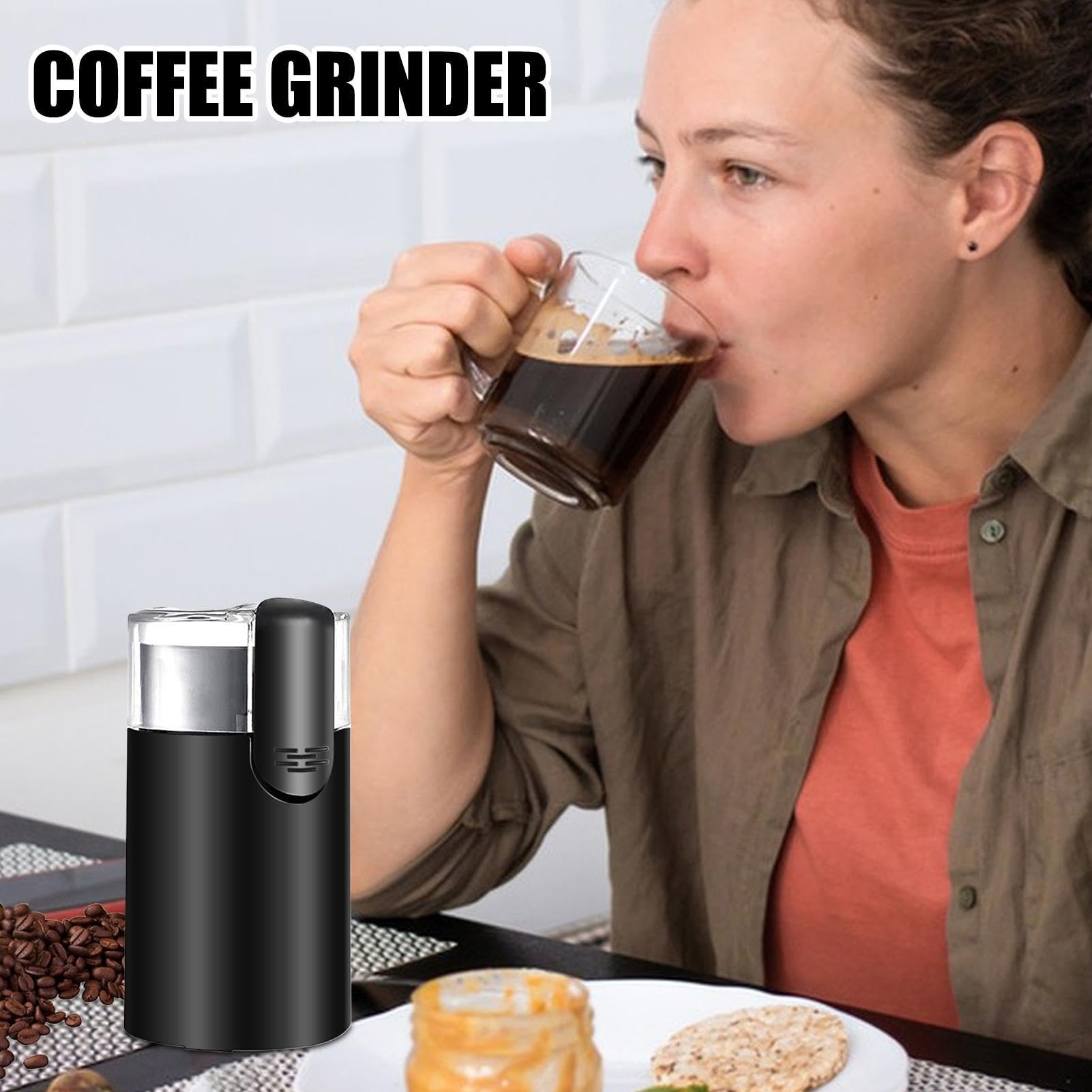 Chicchi di Caffè Elettrico Portatile In Acciaio Macinatore