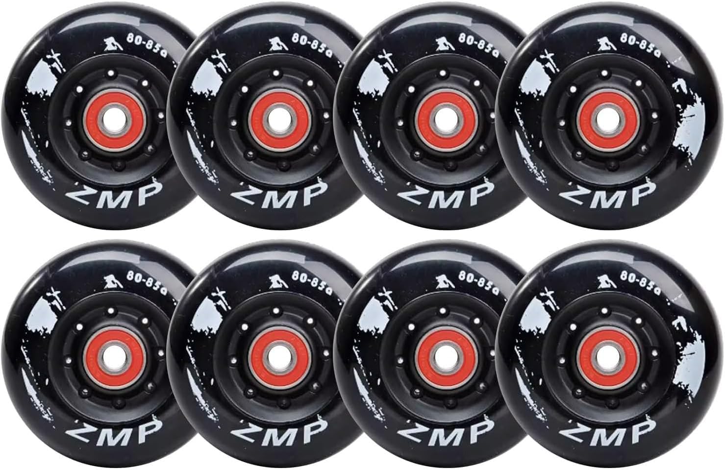 Inline Skate Wheels Outdoor/Indoor Inline Roller Skate Wheels with Bearings 85A 72mm/76mm/80mm Roller Blade Wheel Replacement 8 Pack