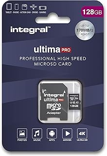 Integral   Scheda Micro SD da 128 GB 4 K velocit di lettura 170 MBs e velocit di scrittura 130 MBs MicroSDXC A2 C10 U3 UHS I 180 V30 la nostra scheda di memoria Micro SD ad alta velocit