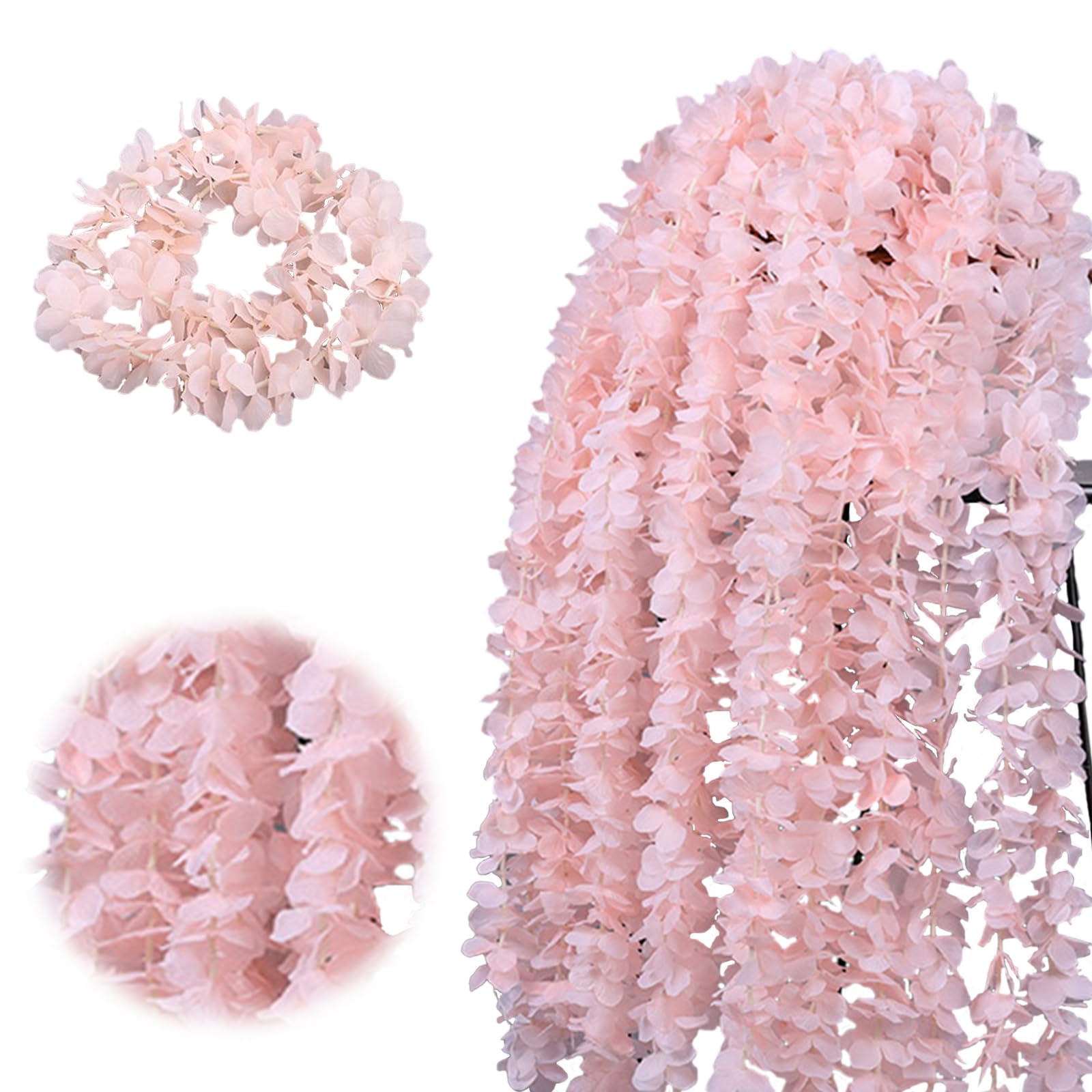 BSITSSS 10 Pieces Artificial Wisteria Vine Garland Pink Hanging Flowers, Wisteria Flower Vines for Decoration 100cm, Fake Floral Garland for Outdoor Indoor Wedding Wall Badroom Ceremony Home Wedding