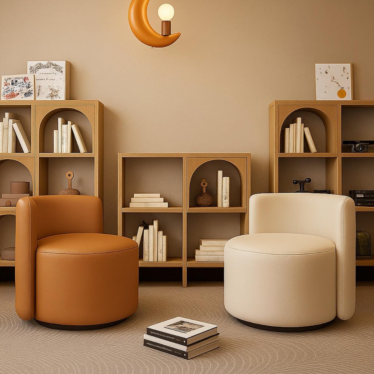 ポータブル ラウンド ロースツール/靴交換用チェア/リビングルームソファ/チェア、便利で軽量なデザイン、さまざまなシナリオに適してい