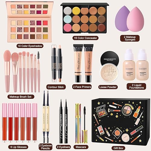 Miniatura 2 de Kit completo de maquillaje para mujeres, juego de maquillaje todo en uno, set de regalo para adolescentes, paquete de maquillaje para principiantes