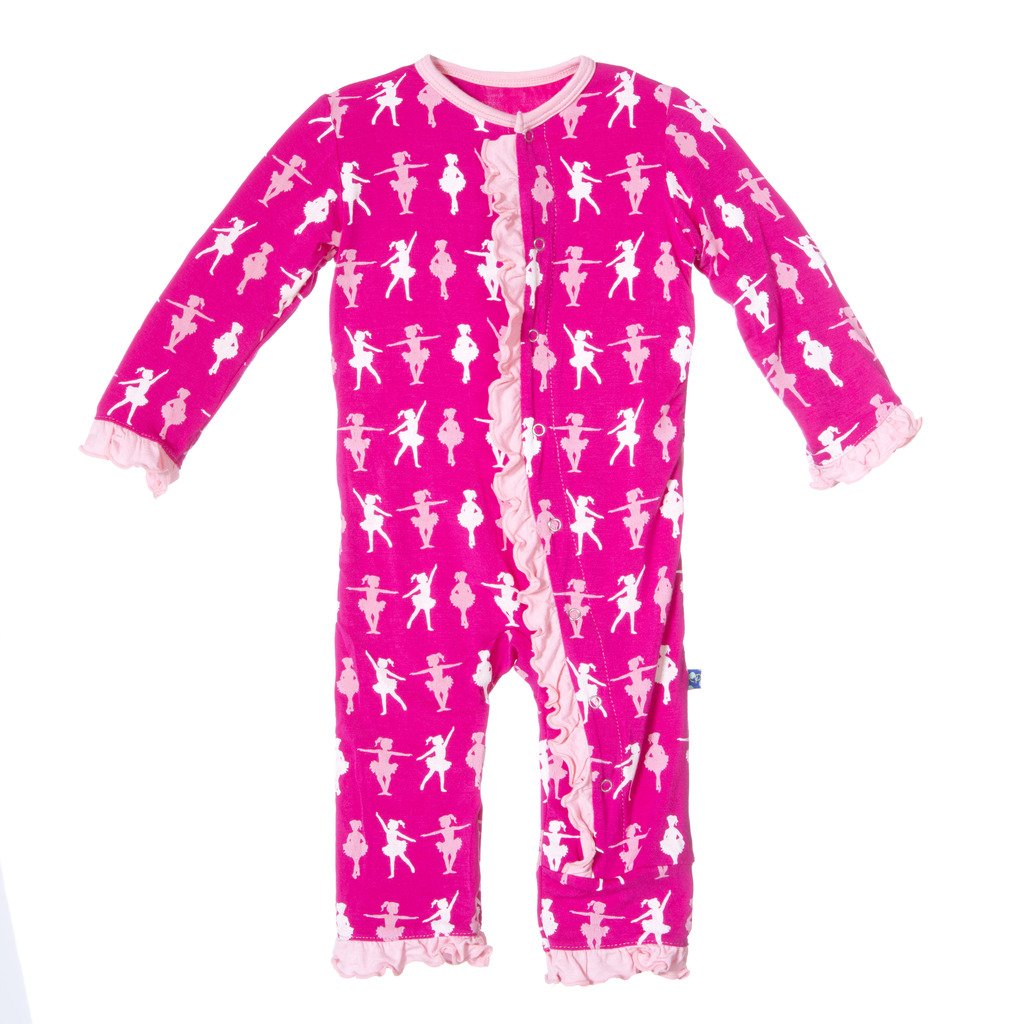 KicKee Pants Little Girls Ruffle Onepiece Coverall Pajamas