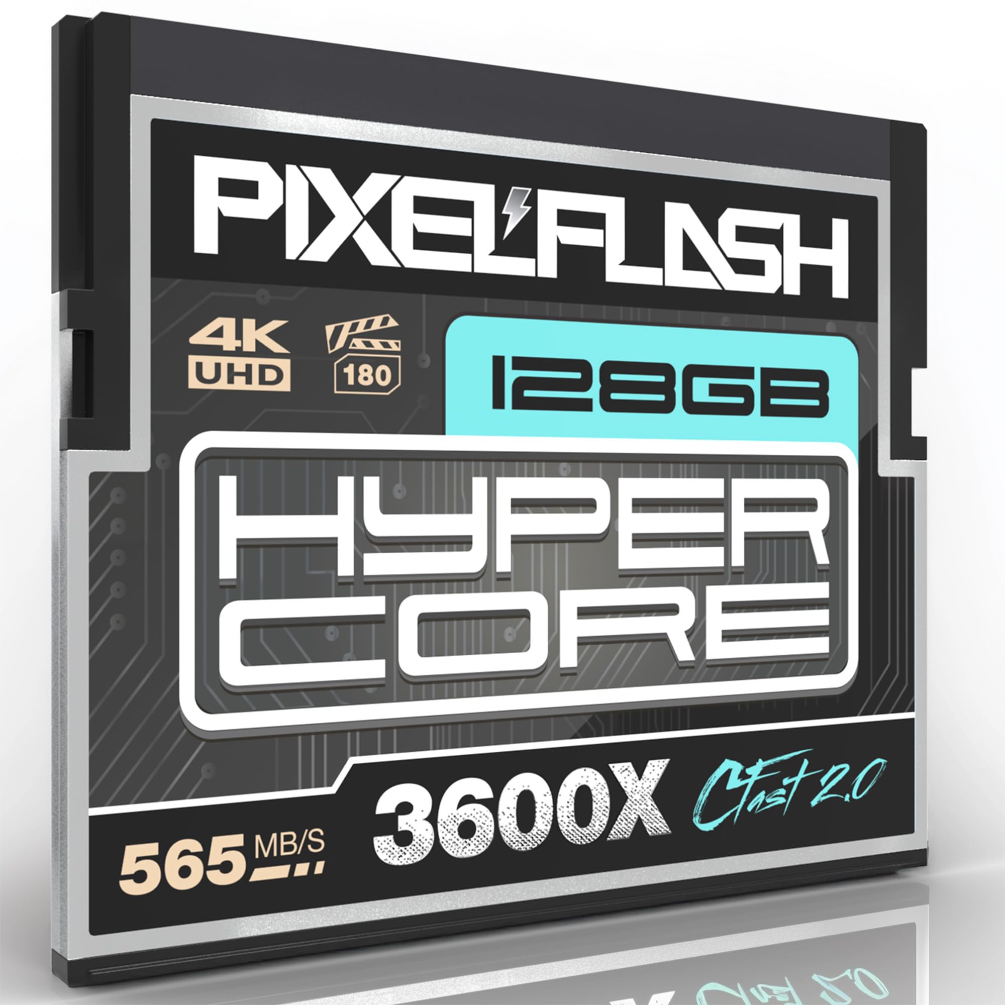 PixelFlash 128GB CFast 2.0 Card 3600X HyperCore 565MB/s SATA3 VPG180 C Fast Card Compatible w/DSLR Cinematic Video & Photo Cams Lab Tested & Certified Flash Memory 128 GB 2024 Model