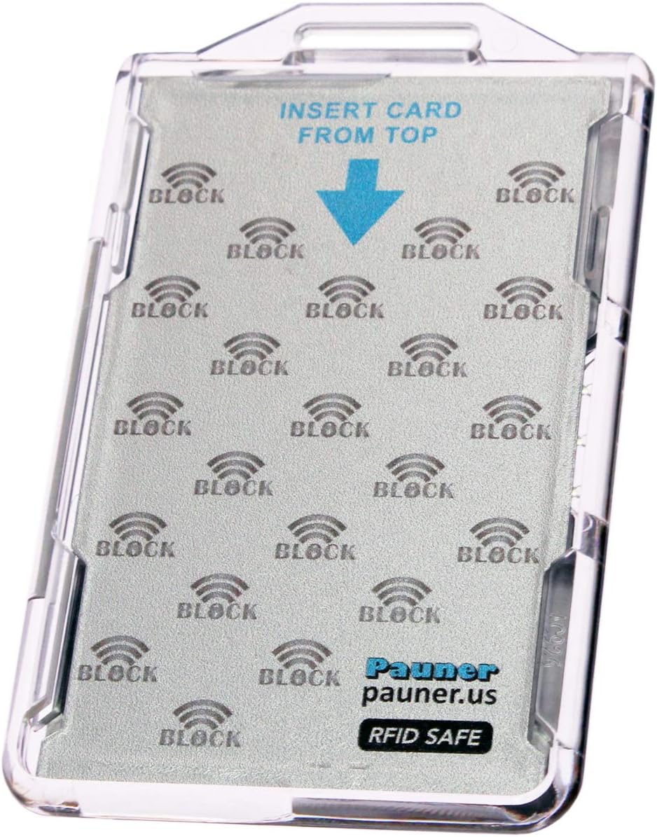 PaunerRFID Blocking ID Badge Holder - Safe CAC Card Protector for 2 Cards, TWIC, PIV Credentials, HSPD 12, FED ID, LincPass Smart Card (1)