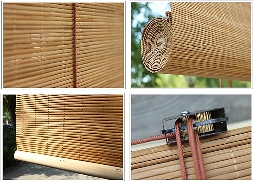 Miniatura 4 de Geovne Persiana enrollable de bambú retro persianas de bambú natural persianas enrollables de bambú tejidas a mano cortinas enrollables de bambú