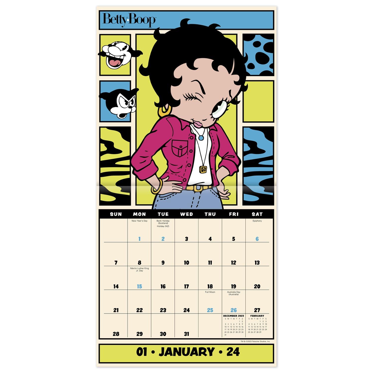 Amazon.co.jp: 2024年ベティ・ブープミニマンスリー壁掛け