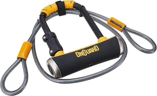 OnGuard Bike Lock, Keyed Shackle Bike Locks, High Security & Reliable, Bicycle Lock With Co-Moulded Crossbar, Locks Shackle On Four Sides, Hardened Steel Cycle Lock