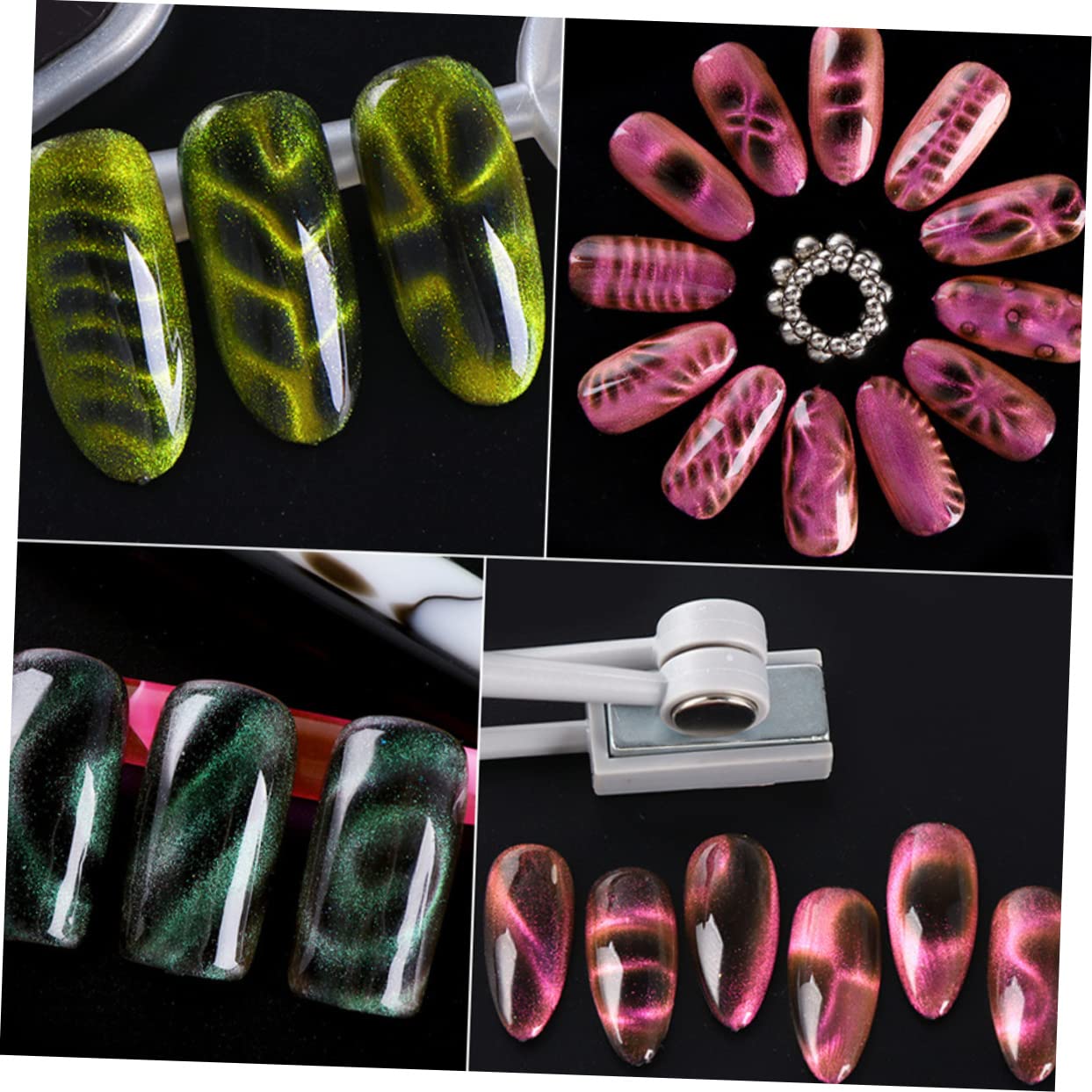 Healvian 16pezzi Penne Magnetiche Per Unghie Cat Eye Strumenti Per Nail Art Con Magneti Forti Per Creazioni Unghie Uniche e Personalizzate