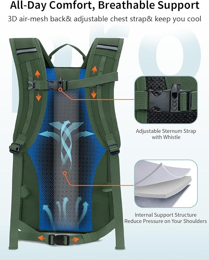 Mochila Senderismo ECOHUB 20L Impermeable Ligera Adulto miniatura 4