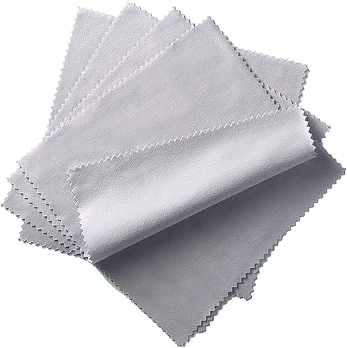 Miniatura 9 de Tyenaza Paño de lentes gris claro, 100 piezas de tela gris claro para lentes de textura cepillada, gamuza de microfibra suave, paño de limpieza