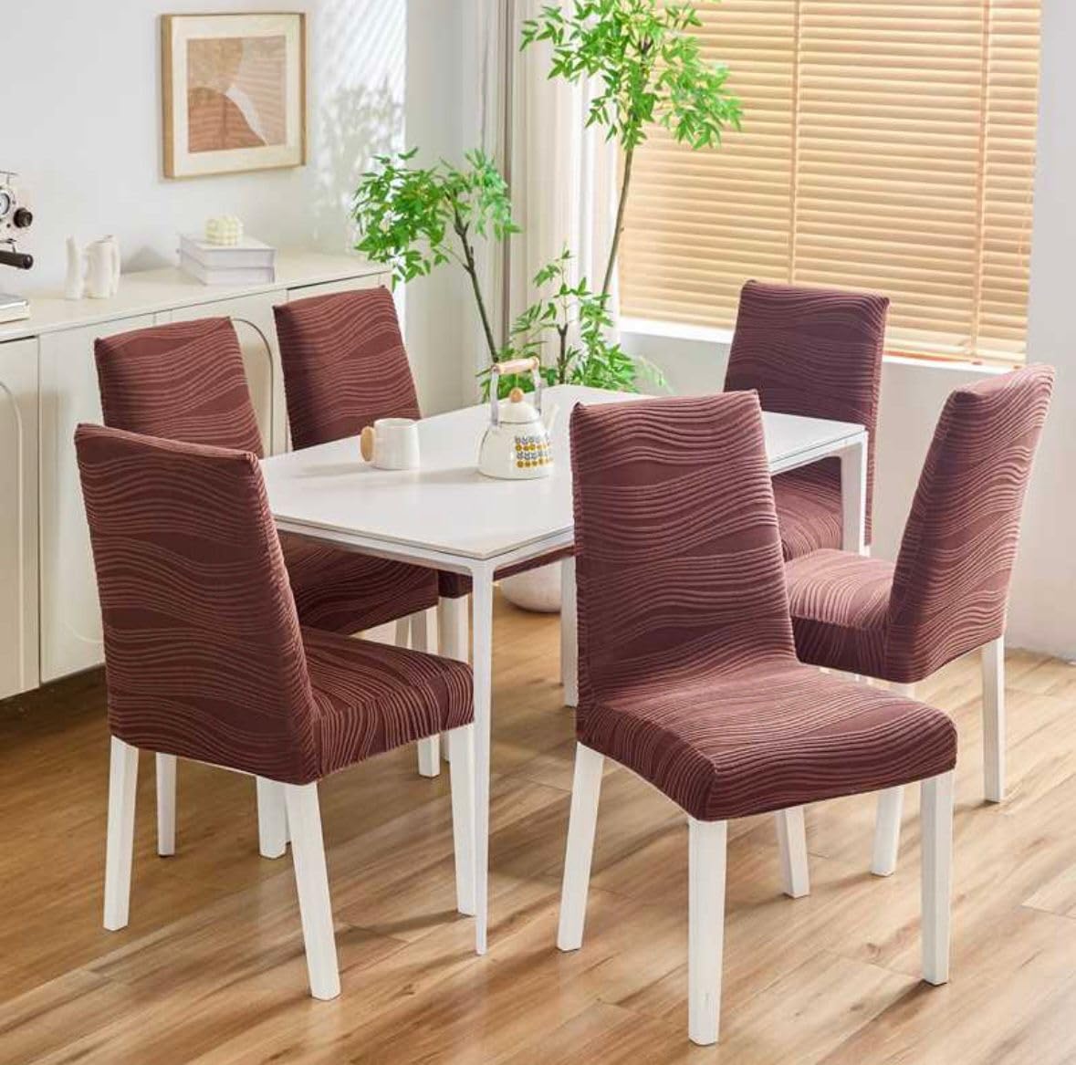 Orange Jacquard Chair Covers - Stretch & Protect! -18