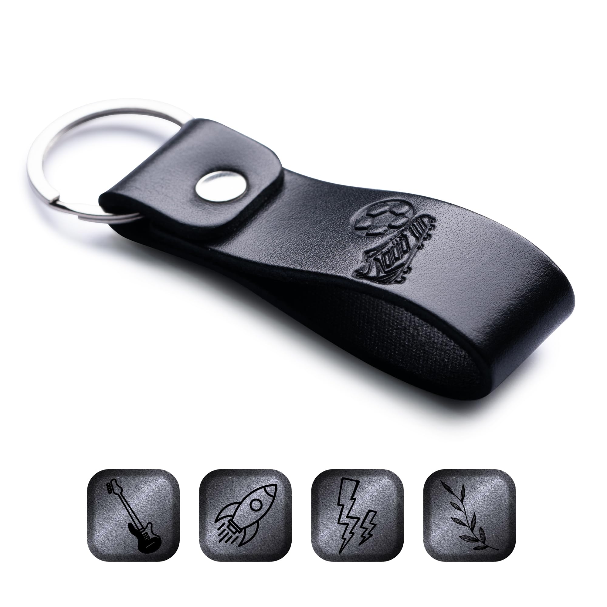 MAGOR Leather Keychain Favorite for Men, Keyring Gift for Women & Men, Birthday & Anniversary, Full Grain Leather (Football)