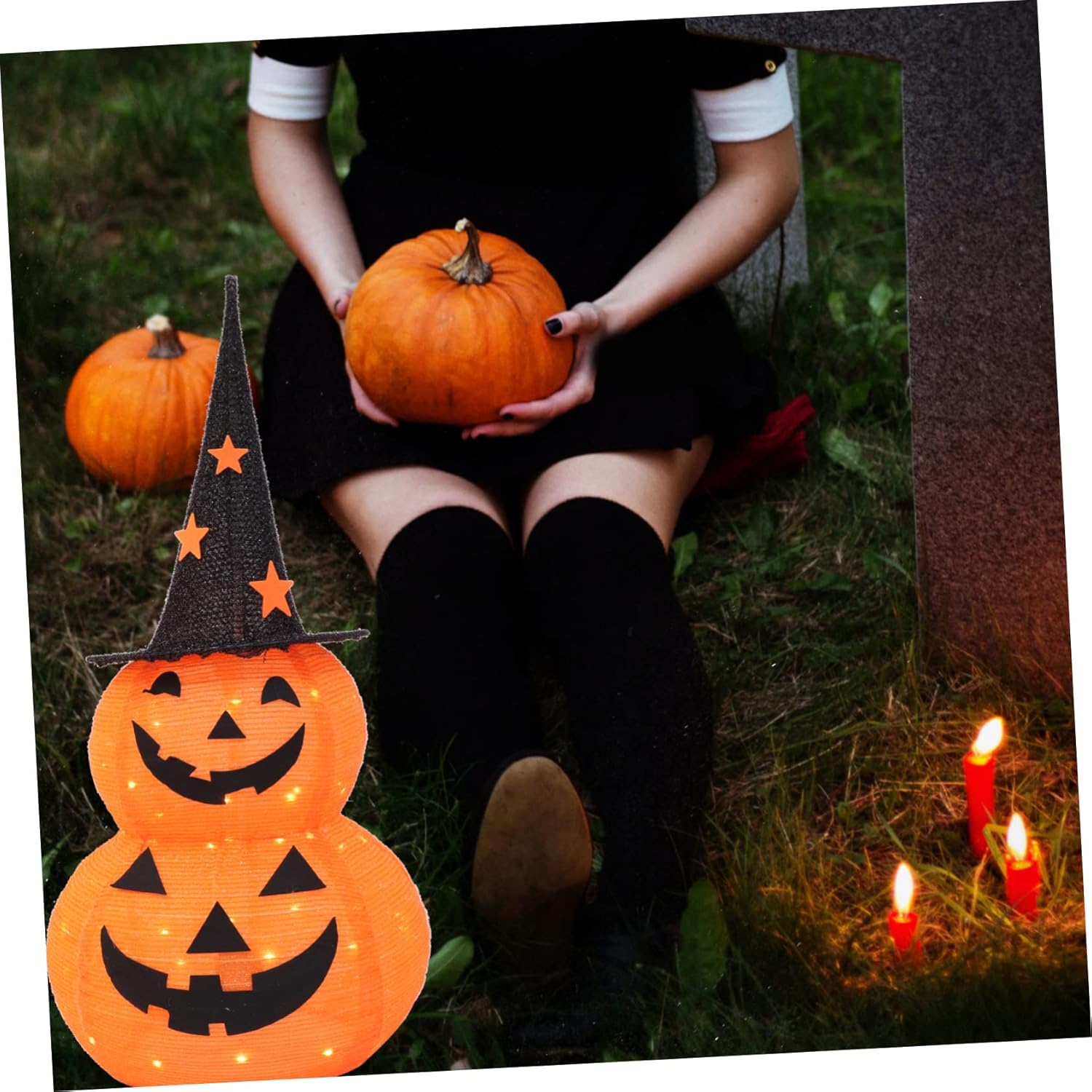 1ピーシー伸縮式南瓜灯笼 ハロウィンパーティー用デコレーション