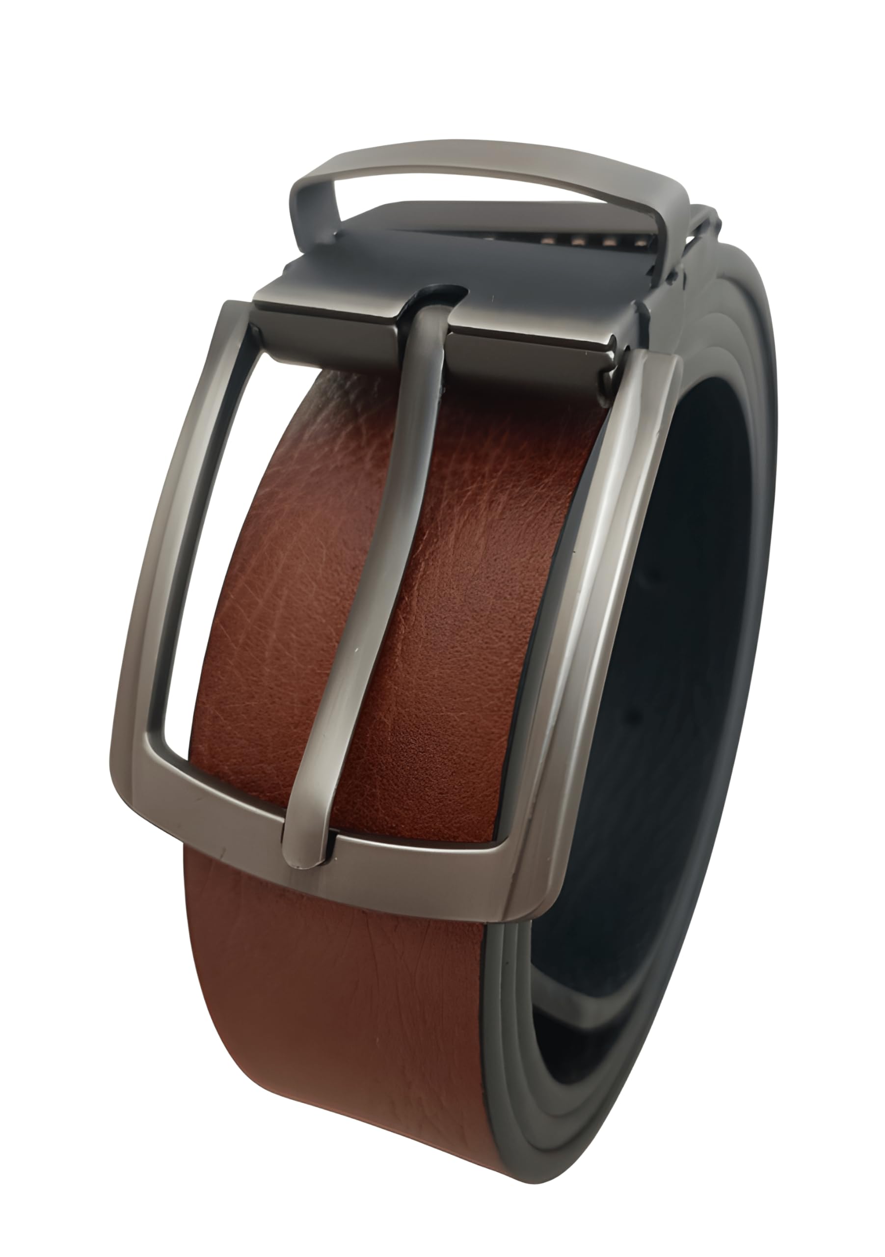 medsin Men's PU-Leather Belt for men Reversible Formal Casual Boys Gents Width-35mm Waist Size 38 Inches or under - Black Brown-picture-20