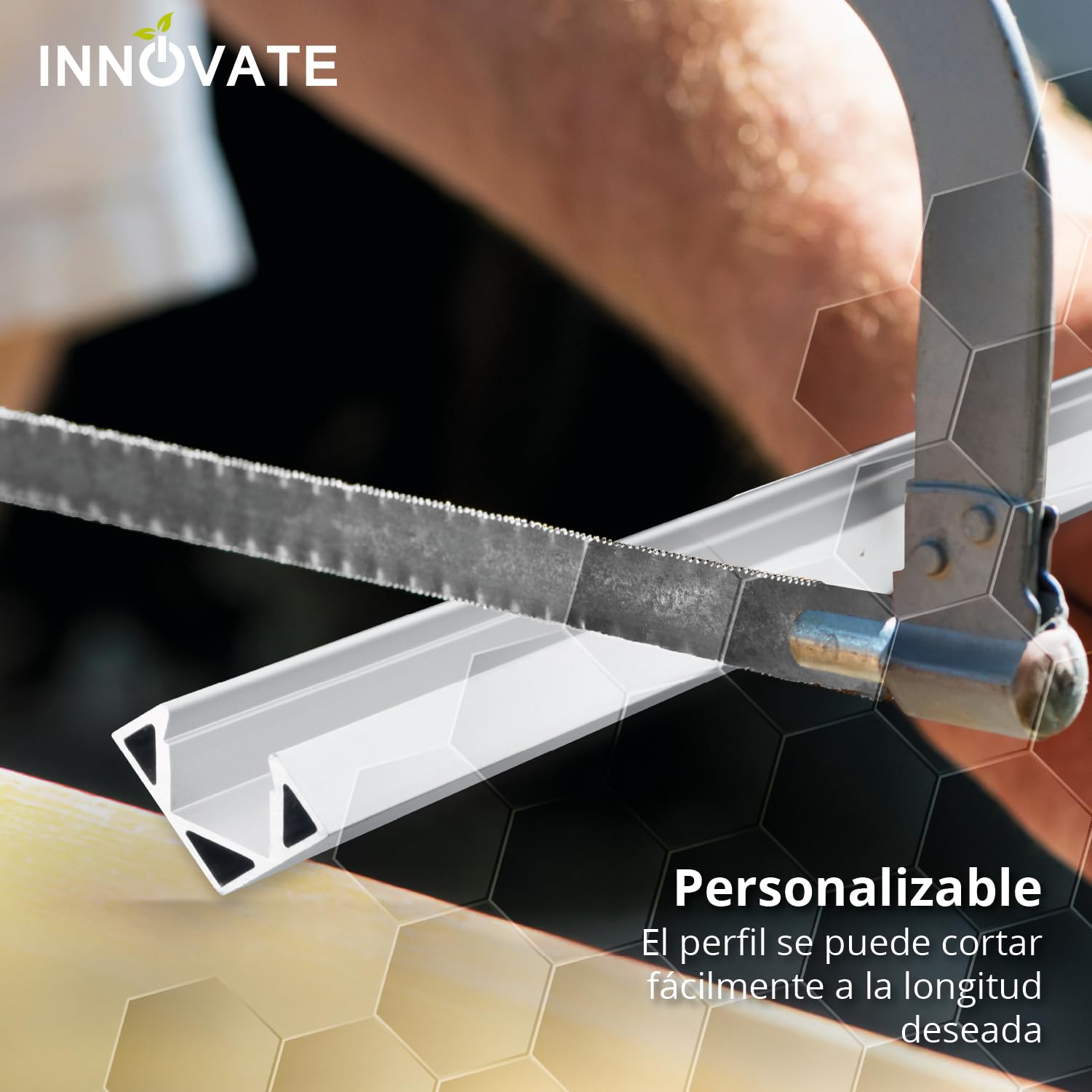 INNOVATE Perfil Aluminio Tira LED 45º Esquina 2m con Difusor [2000 x 17,5 x 17,5 mm para Tiras LED hasta 11 mm] iluminacion Cocina estanteria Armario (11mm Silver-traslucido, Set 5)