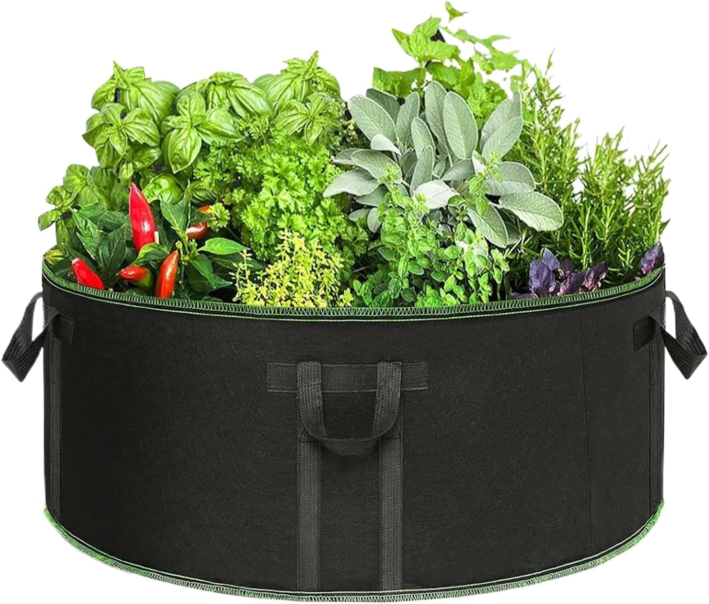 Grow Bag,Heavy-Duty Weatherproof with 4 Handles - Fabric Fruits Plants Grow Bag - for Balcony Greenhouse Farm Terrace Garlic Onions Strawberry Carrots