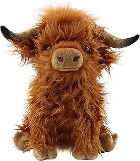 Scottish Highland Cow Plush Animal Plush Toy,Soft Stuffed Bull Plush Cow Toy for Farm Home Decor,Cute Animal Doll Gift for Kids Friends and Family(11.8 inch)
