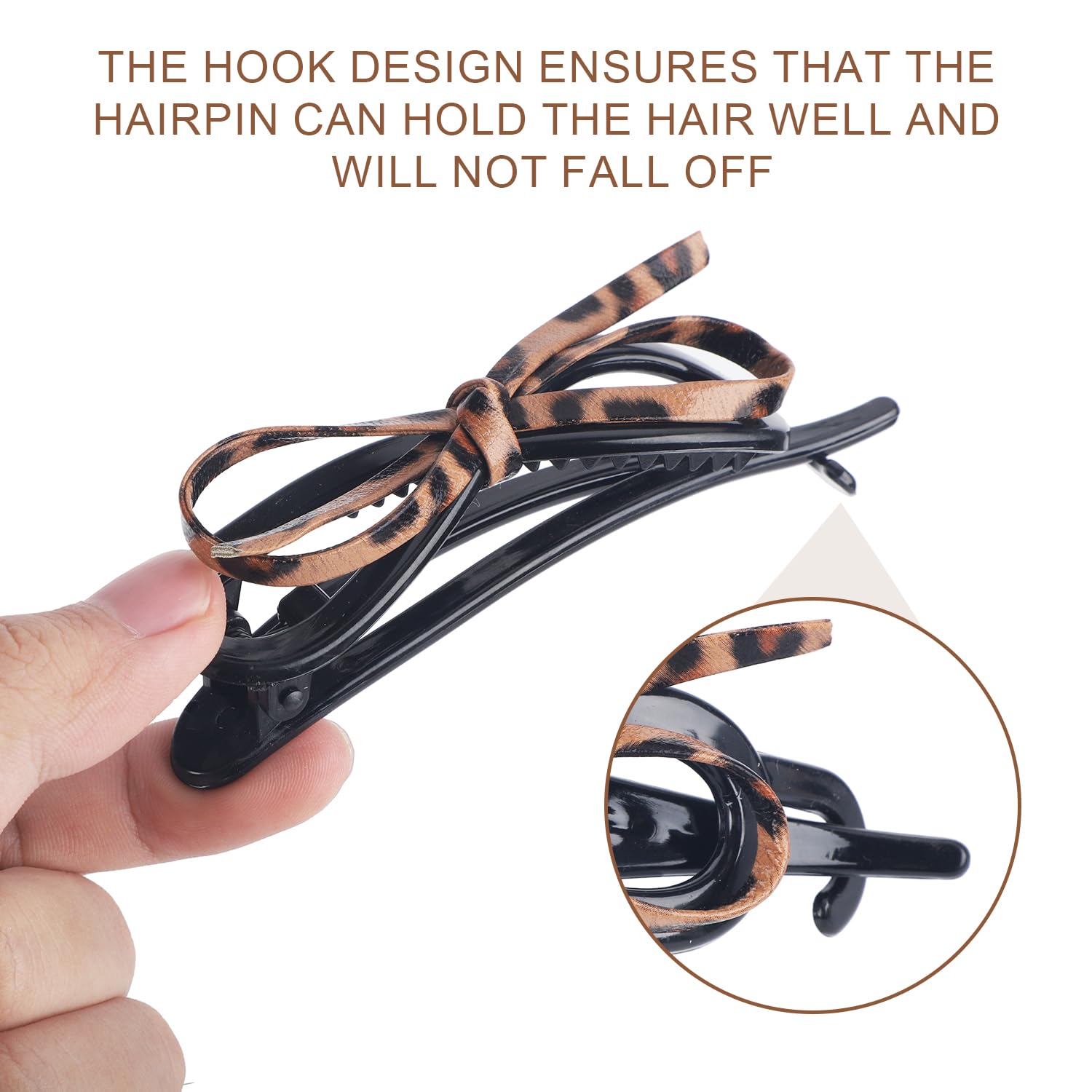 3pcs Bow Hair Clips for Women Elegant ABS Material Bow Claw Clips Anti-Slip Twist Bow Clips 3 Colors Flat Bow Claw Clips for Hairstyle - Image 4